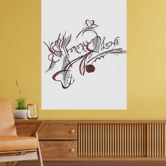 Poster  custom hand-drawn calligraphy art