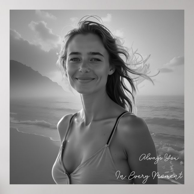 Poster Custom Her Portrait – Simple Photo Gift for Her (Frente)