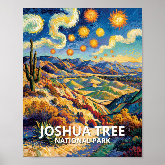 Poster Custom Joshua Tree Keys View Van Gogh Landscape (Frente)