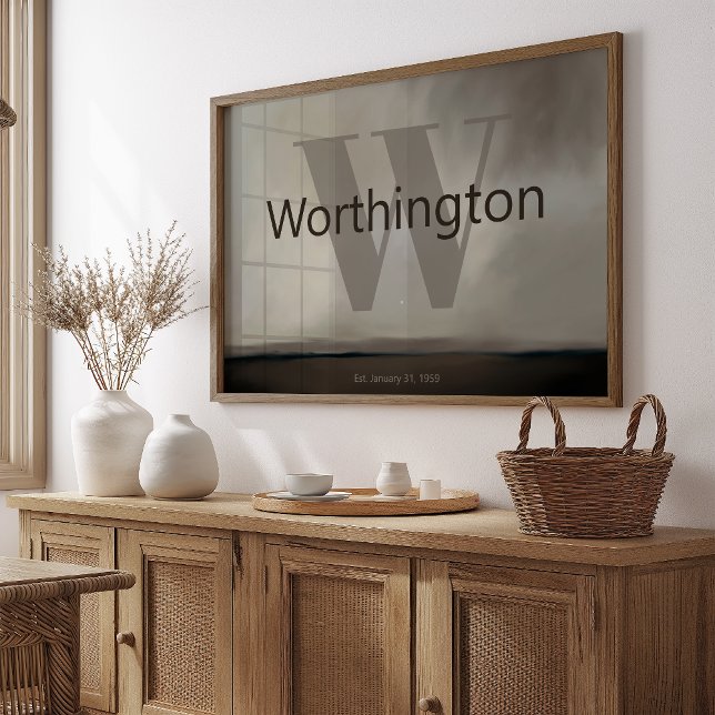 Poster Custom Last Name Print Moody Gift for Couple Est  (Criador carregado)