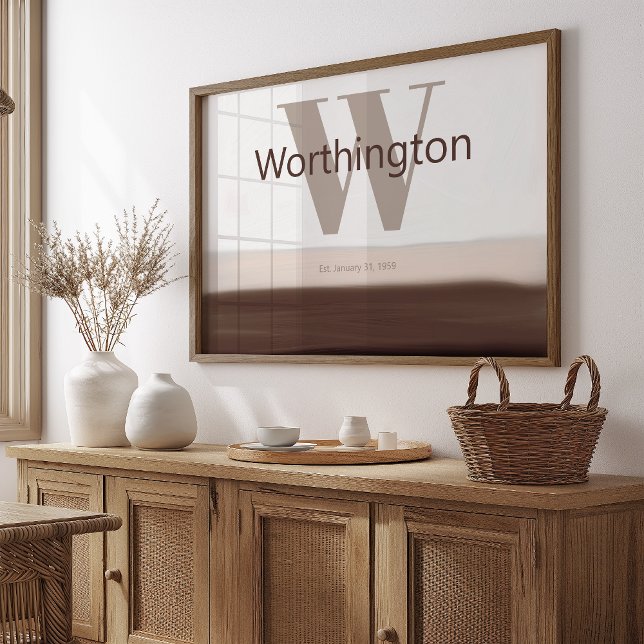 Poster Custom Last Name Print Sign Gift for New Homeowner (Criador carregado)