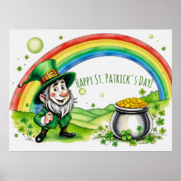 Poster Custom Leprechaun Gnome St. Patrick's Day Shamrock
