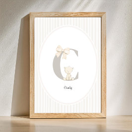 Poster Custom Letter C Nursery Wall Art - Baby Name Print