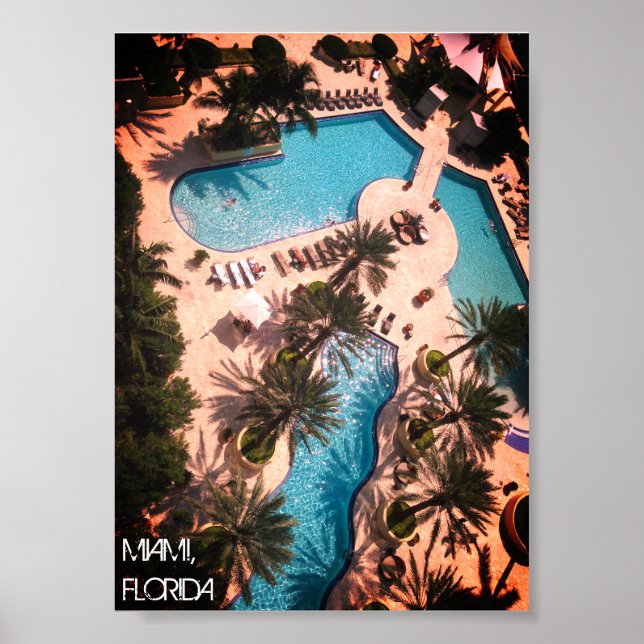 Poster Custom Miami Beach Florida - Pool Relax GOOD VIBES (Frente)
