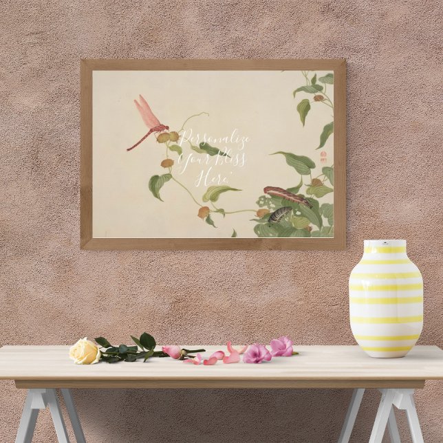 Poster CUSTOM Minimalist Dragonfly & Caterpillar Print (Criador carregado)