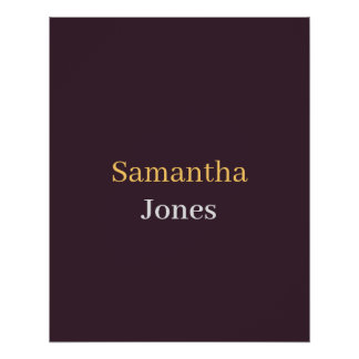 Pôster Custom name minimalist modern burgundy