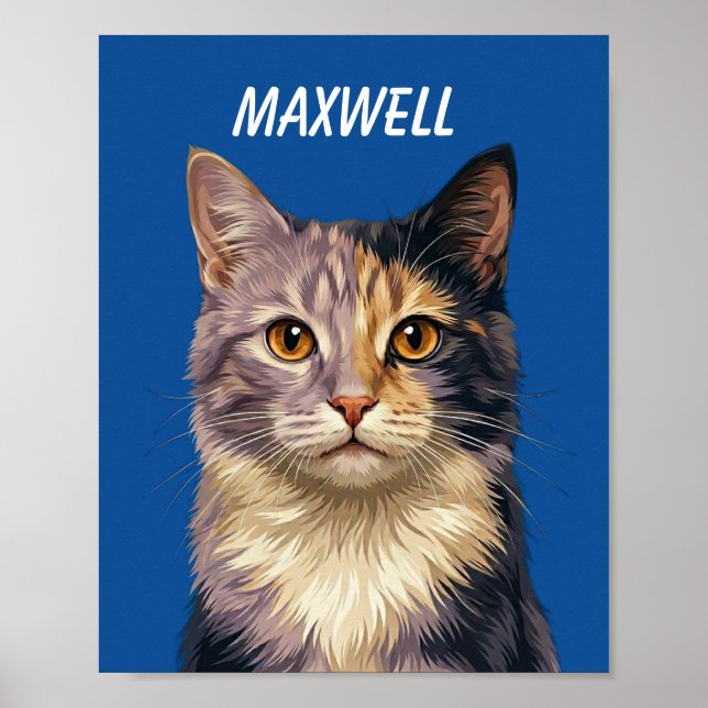 Poster Custom Pet Portraits Using Pet Photo Personalized  (Frente)