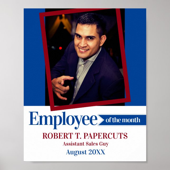 Poster Custom photo employee of the month certificate (Frente)