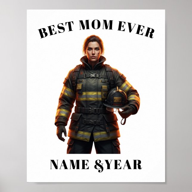 Poster Custom Photo Firefighting Gear Art (Frente)