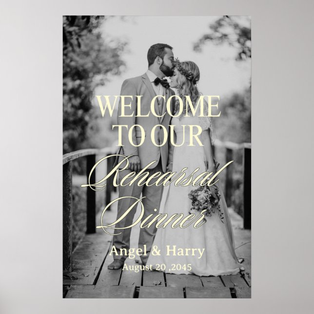 Poster Custom Photo Rehearsal Dinner Welcome (Frente)