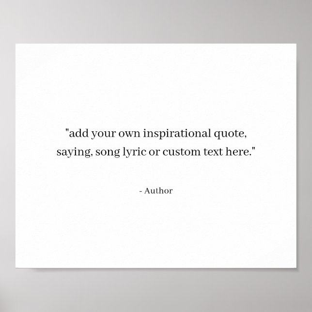 Poster Custom Quote (Frente)