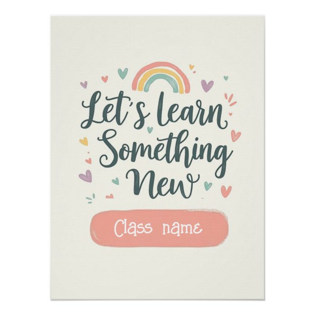 Pôster Custom Rainbow Quote Poster for Classroom (Frente)