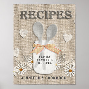 Poster Custom Recipe Binder Front Insert