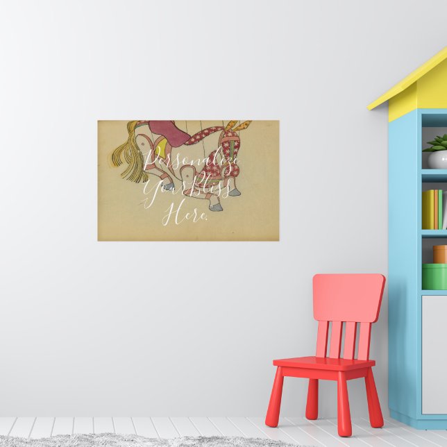 Poster CUSTOM Retro Pop Puppet Horse Art Print  (Berçário 1)