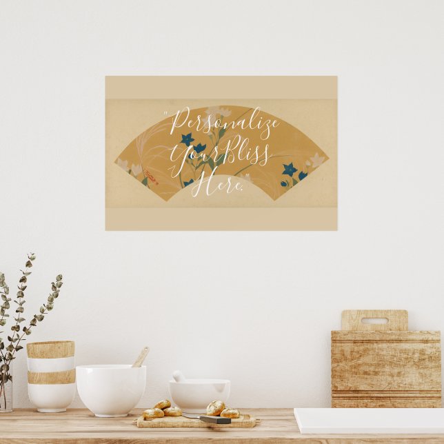 Poster CUSTOM Rinpa School Autumn Fan Pattern Art  (Cozinha)