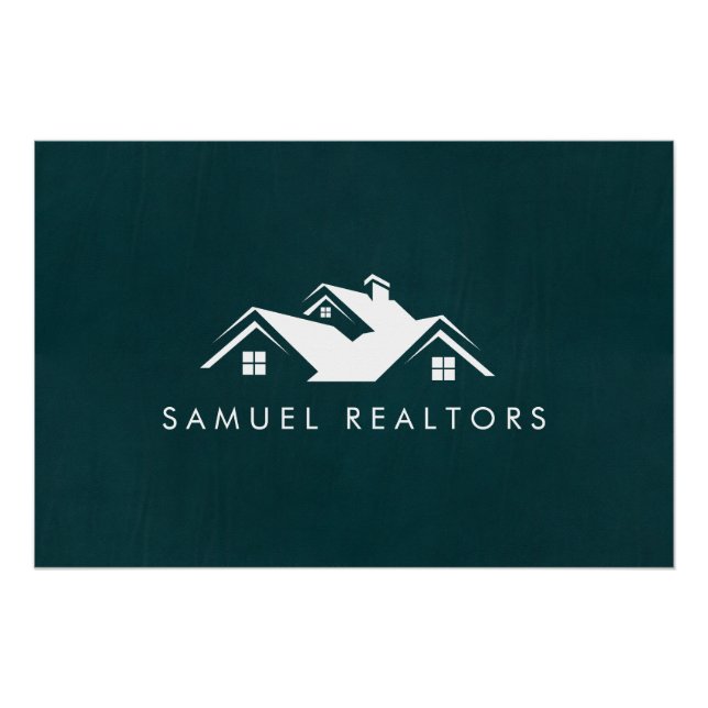 Pôster Custom Stylish Modern Real Estate Home Logo  (Frente)