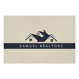 Pôster Custom Stylish Modern Real Estate Home Logo