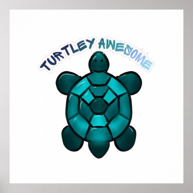 Poster Custom Turtle Cute Pun Funny Animal Gift (Frente)