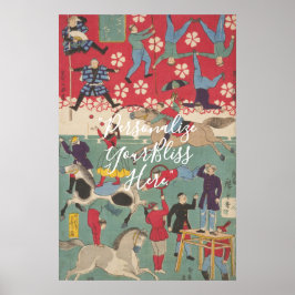 Poster CUSTOM Vintage Japanese Circus Art Print