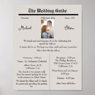 Poster Custom Wedding Program Chart