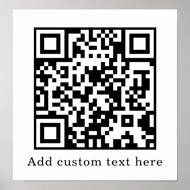 Poster Custom White QR Code | Minimalist Text Display (Frente)