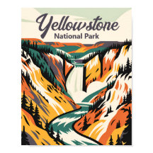 Custom Yellowstone National Park Lower Falls Retro