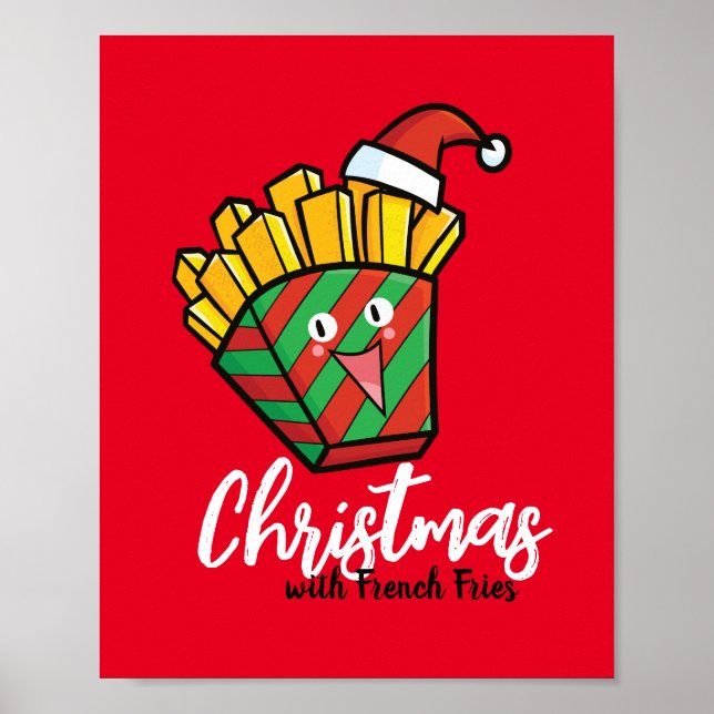 Poster Customizable Christmas with french fries (Frente)