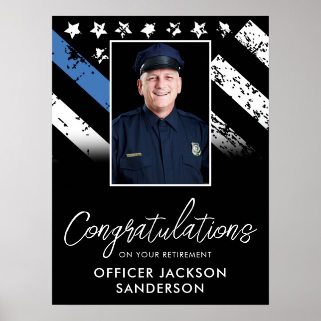 Poster Customizable Police Retirement Photo Party Welcome (Frente)