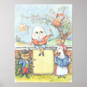 Poster customizável da rima de berçário