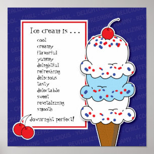 Poster customizável do cone do sorvete