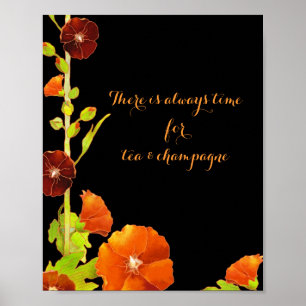 Poster customizável do negócio dos Hollyhocks