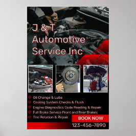 Poster Customize Auto Repair Garage Service List With Log