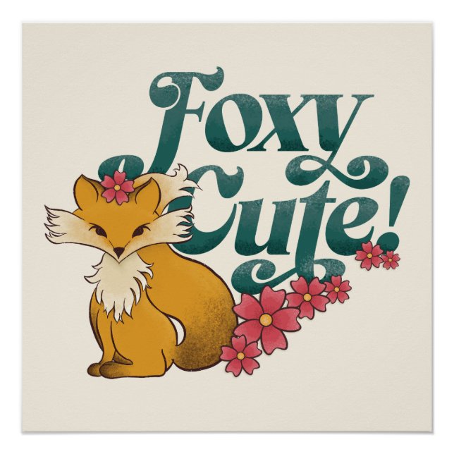 Pôster Cuta Foxy com Flores (Frente)