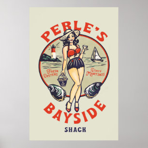 Poster Cuta "Pilha de Ostras Bayside" de Perle, Retro Sed