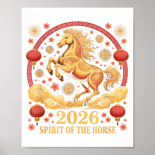 Poster Cute 2026 Espírito do Cavalo Dama Fortuna Vaqueira
