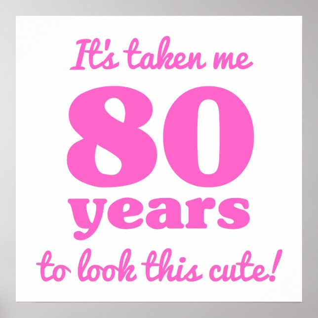 Poster Cute 80th Birthday For Women (Frente)