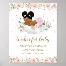 Poster Cute African Afro Baby Shower Wishes for Baby