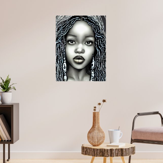 POSTER CUTE AFRO MULHER RAINHA MELANIN (Sala de Estar 3)
