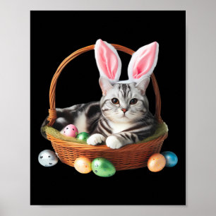 Poster Cute American Shorthair Cat Easter Ovo Proprietári