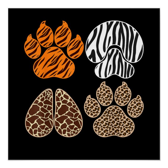 Pôster Cute Animals Animal Print Design Adorable Wildlife (Frente)
