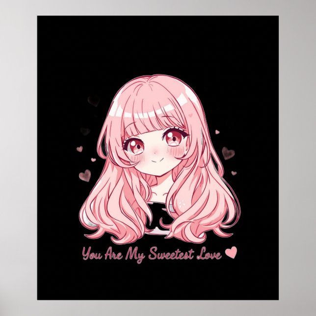 Poster Cute Anime Valentine Sweatshirt (Frente)