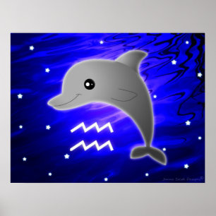 Pôster Cute Aquarius Zodiac