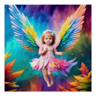 Pôster Cute Baby Angel Wings Art-38424
