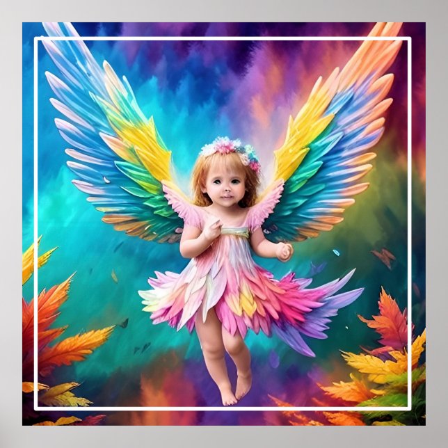 Poster Cute Baby Angel Wings Art-38424 (Frente)
