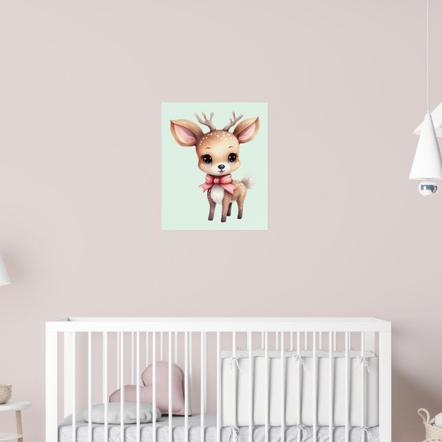 Poster Cute Baby Deer Cartoon Illustration (Berçário 2)