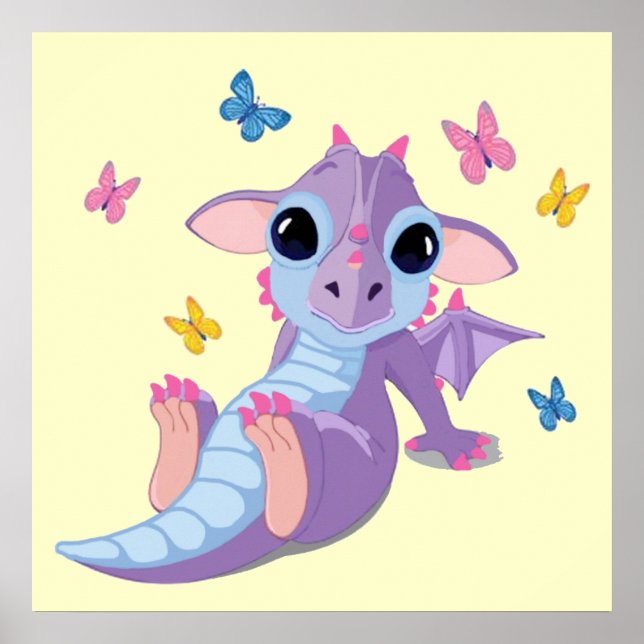 Pôster Cute Baby Dragon (Frente)