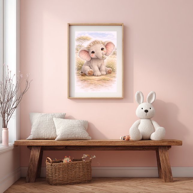 Poster Cute Baby Elephant Nursery Room Kids (Criador carregado)