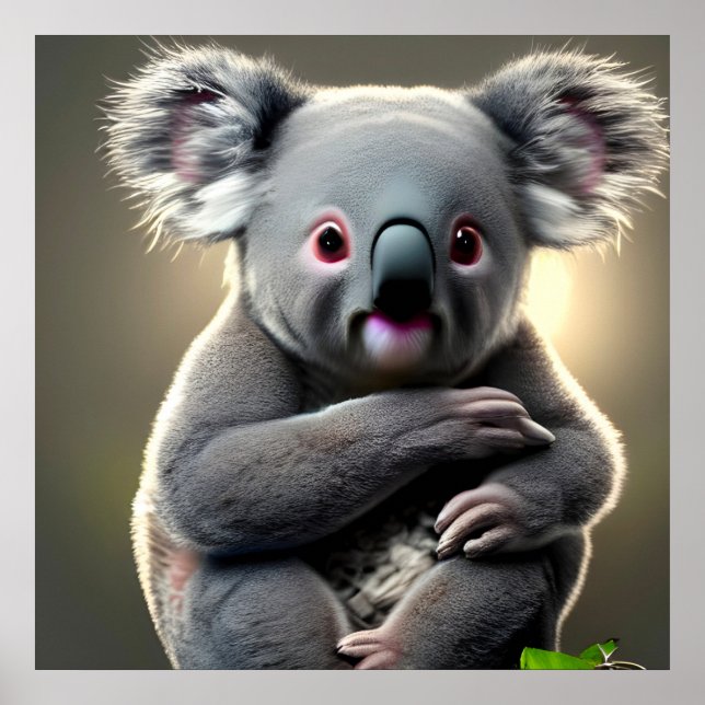 Poster Cute Baby Koala Bear Baby Room (Frente)