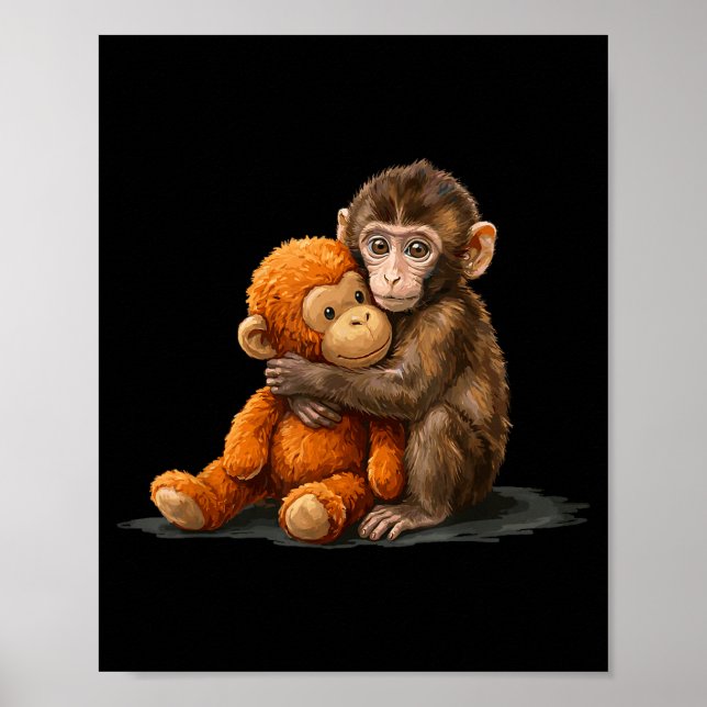 Poster Cute baby monkey punch meme Soco de macaco bebê fo (Frente)