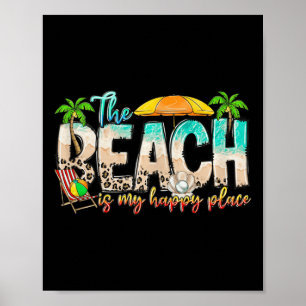 Poster Cute Beach É O Meu Lugar Feliz Para Homens Mulhere